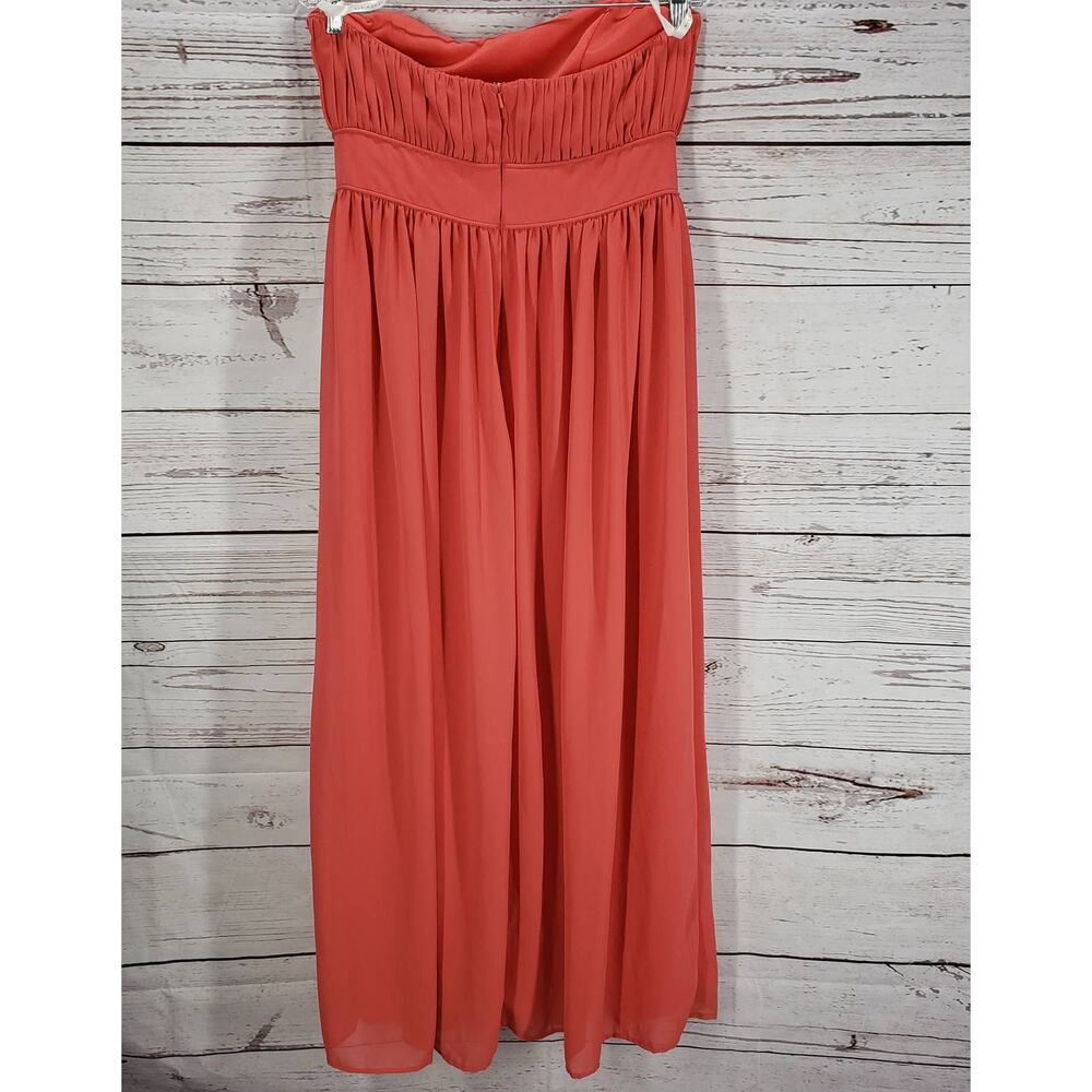 After Six Orange Strapless Tube Top Chiffon Formal Evening Dress Size 14 - Picture 11 of 11